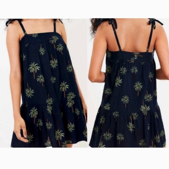 Ann Taylor Loft Plus Size Palm Tree Mini Dress Size 20/22W (2X/3X) - Picture 1 of 5